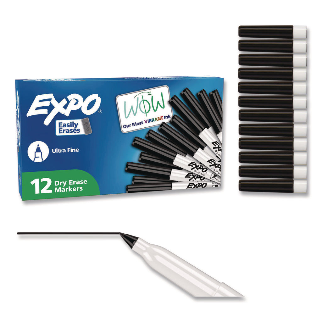 Low-Odor Dry-Erase Marker, Extra-Fine Bullet Tip, Black