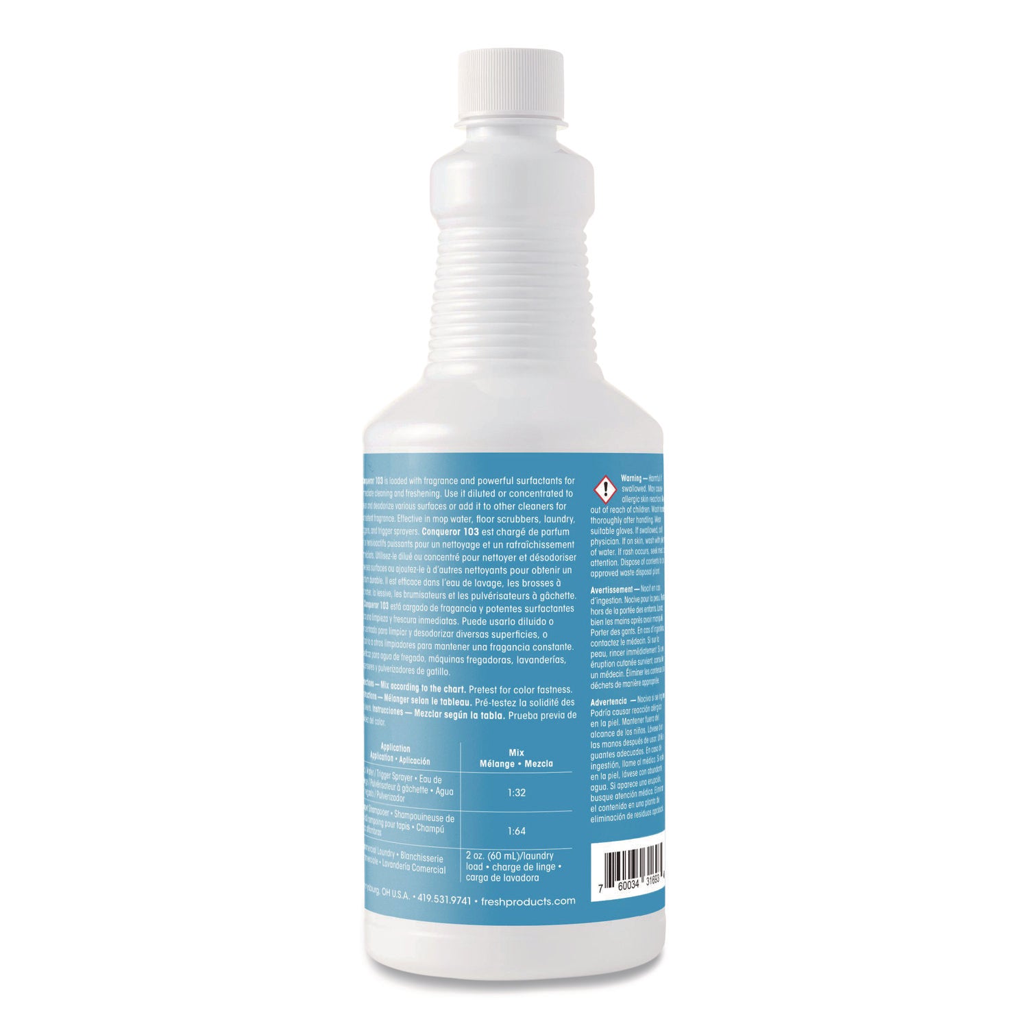 Conqueror 103 Odor Counteractant Concentrate, Tutti-Frutti, 32 oz Bottle, 12/Carton