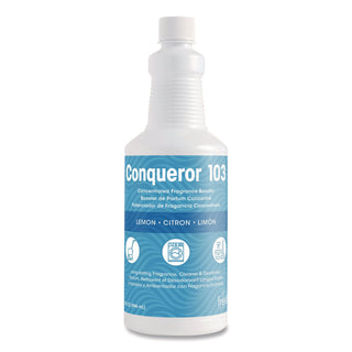 Conqueror 103 Odor Counteractant Concentrate, Lemon, 32 oz Bottle, 12/Carton