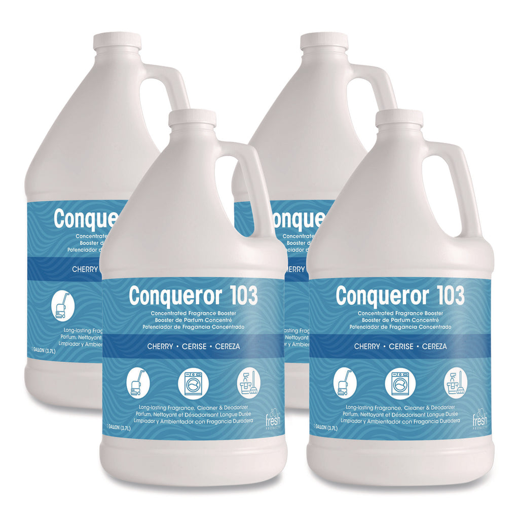 Conqueror 103 Odor Counteractant Concentrate, Cherry, 1 gal Bottle, 4/Carton