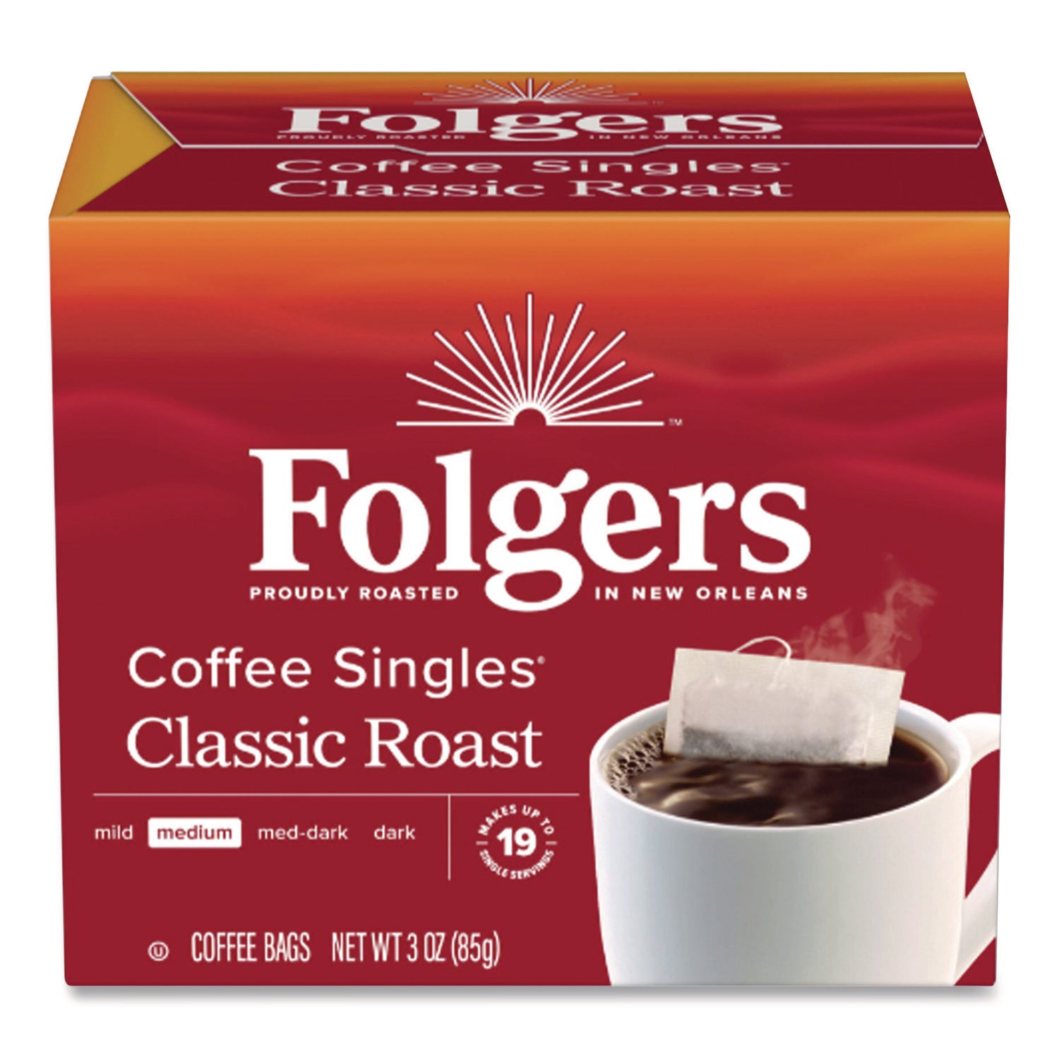 Coffee Filter Packs, Classic Roast, 0.16 oz, 19/Pack