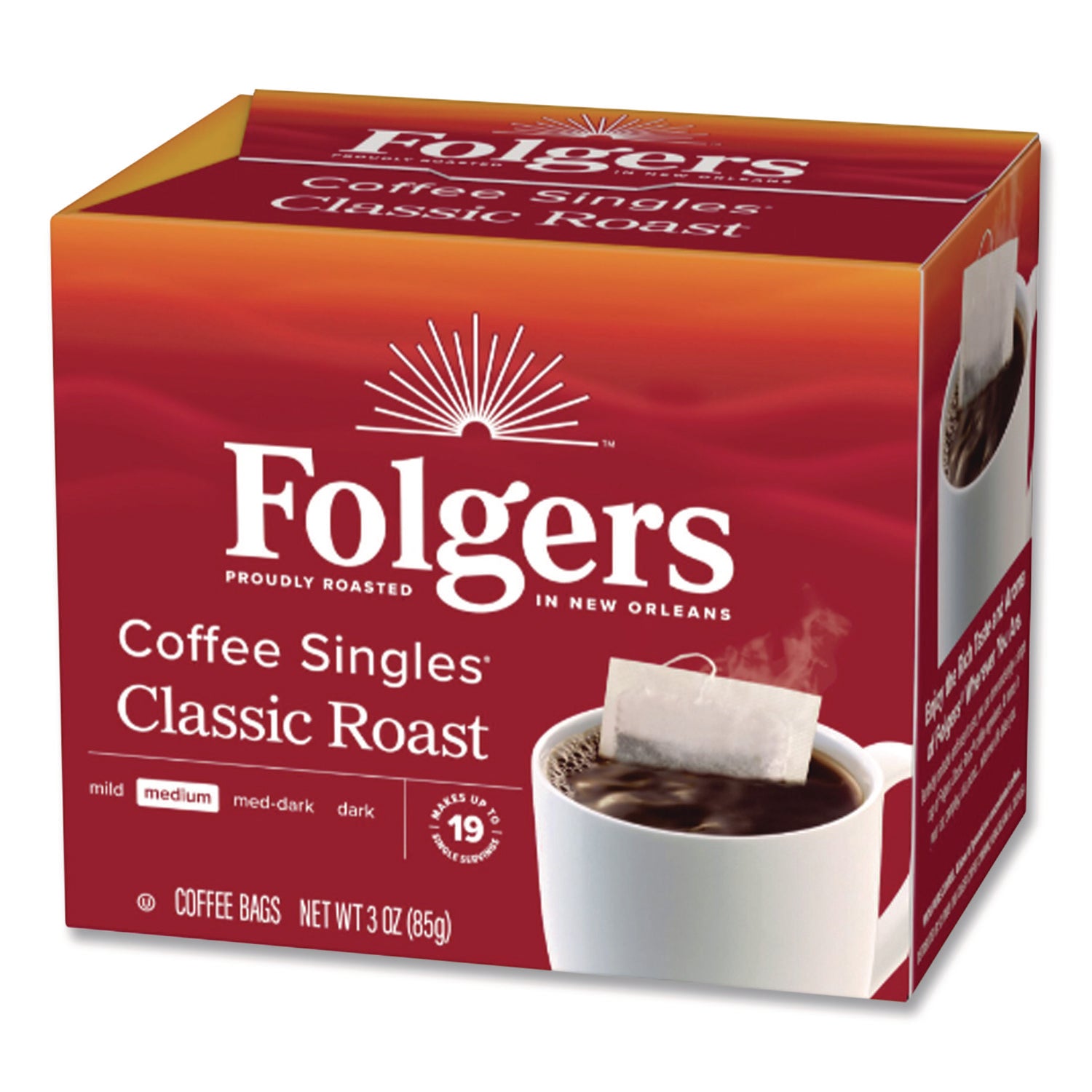 Coffee Filter Packs, Classic Roast, 0.16 oz, 19/Pack