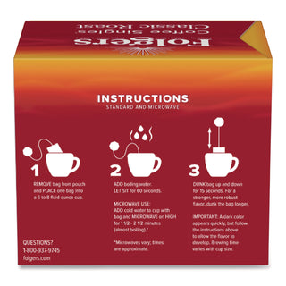 Coffee Filter Packs, Classic Roast, 0.16 oz, 19/Pack