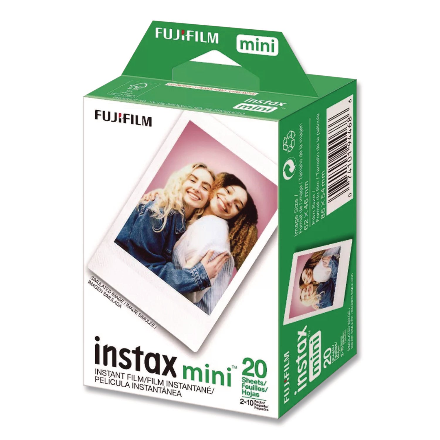 Instax Mini Film, 800 ASA, Color, 20 Sheets