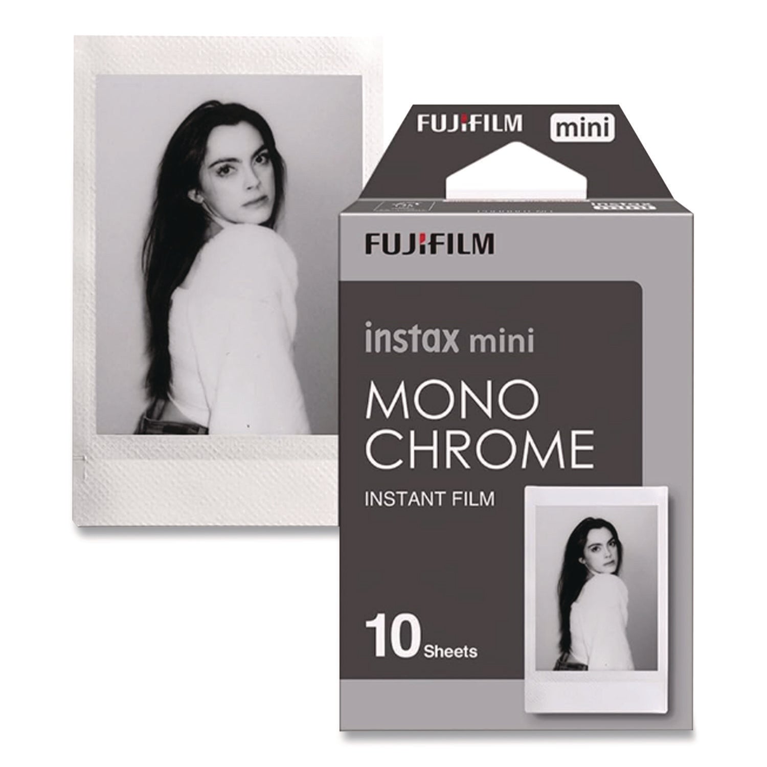 Monochrome Instax Film, Black and White, 10 Sheets