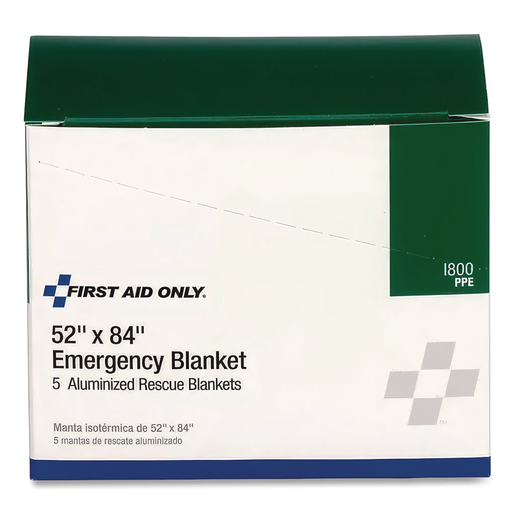 Aluminized Emergency Blanket, 52" x 84", 5/Box