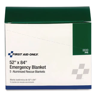 Aluminized Emergency Blanket, 52" x 84", 5/Box