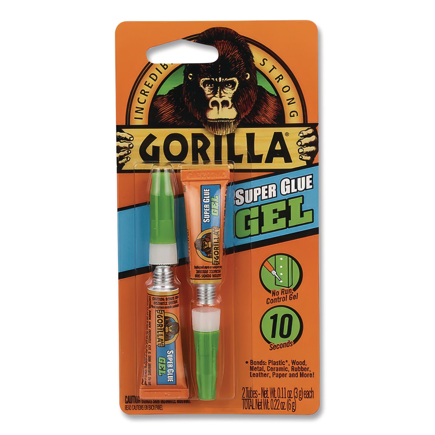 Super Glue Gel, Two 0.11 oz Tubes, Dries Clear