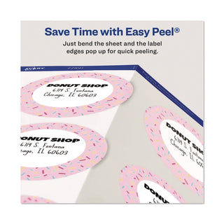 Avery Glossy White Labels, 3" Round, 60 Labels (22891) - - Height3" Diameter - Permanent Adhesive - Round - Gloss White - 6 / Sheet - 60 / Pack - Jam-free, Stick & Stay, Smudge Proof, Foldable