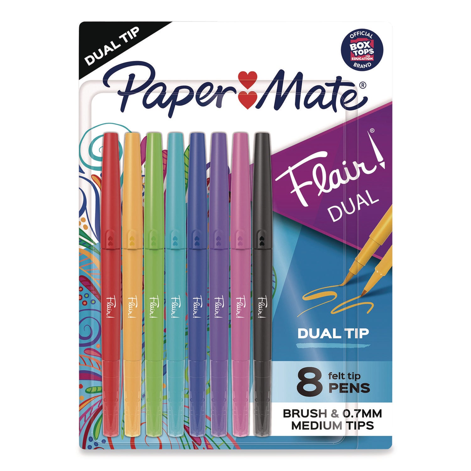 Paper Mate Flair Duo Pens - Medium Pen Point - 0.7 mm Pen Point Size - Assorted - 8 / Pack