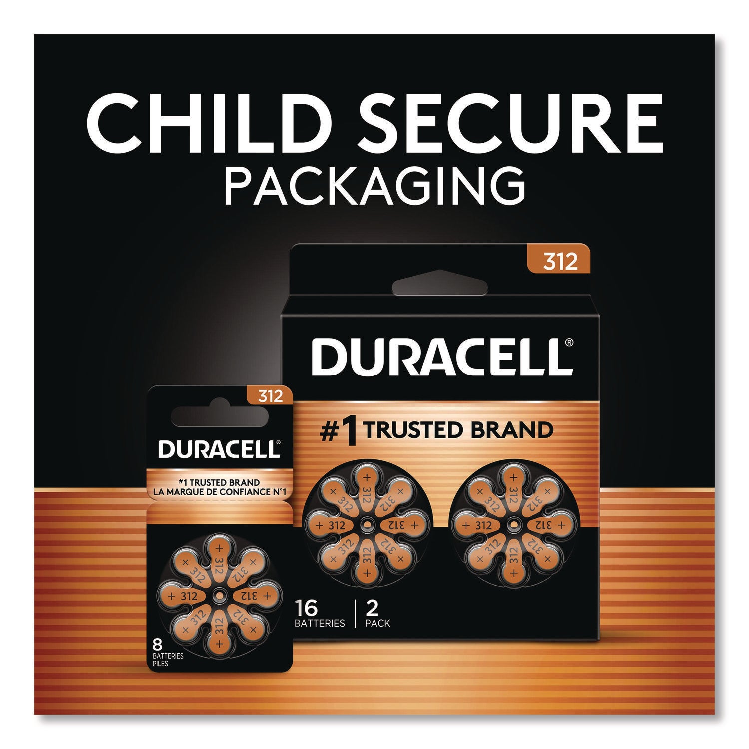 Hearing Aid Battery, #312, 16/Pack