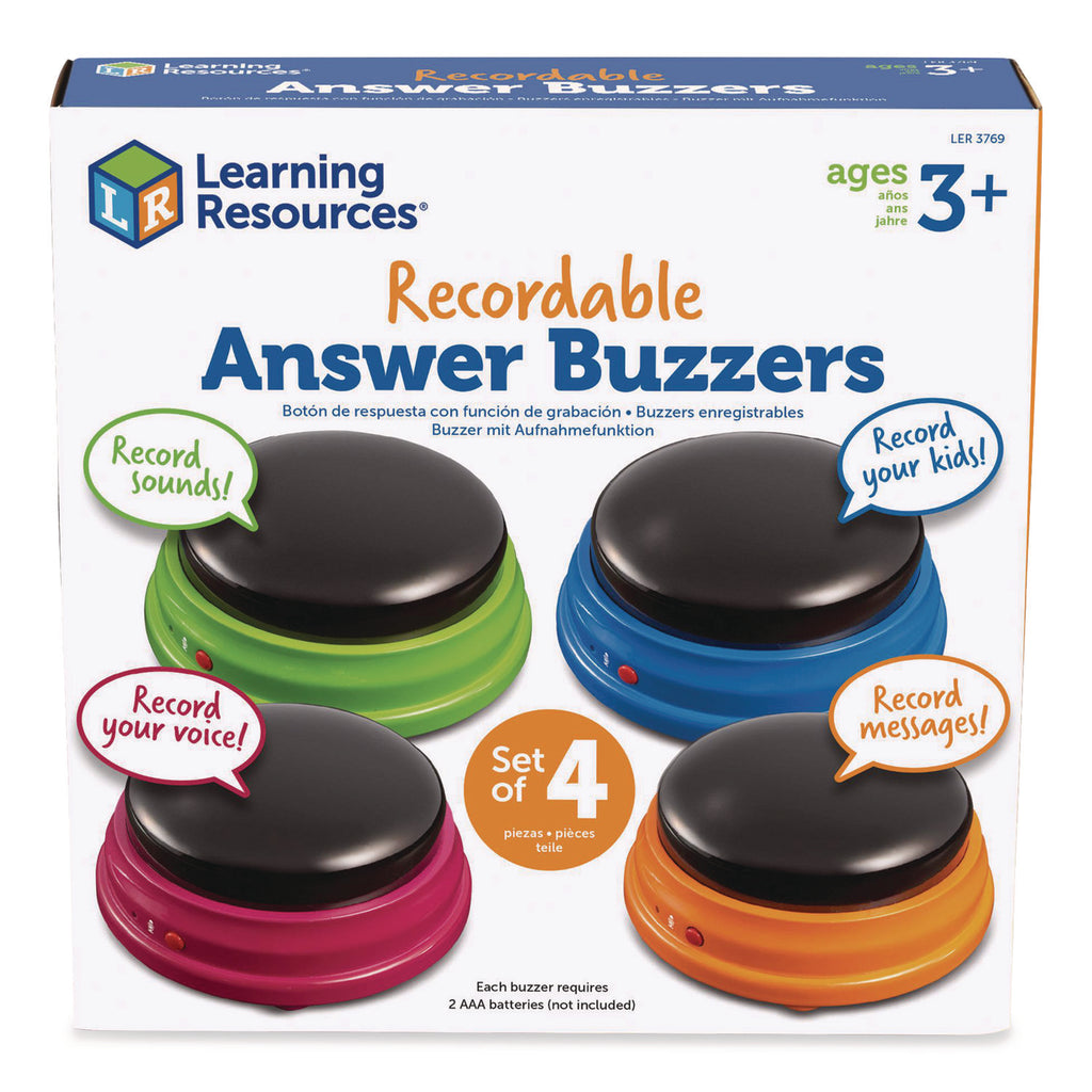 Learning Resources Recordable Answer Buzzers - Theme/Subject: Learning - Skill Learning: Sound, Game - 4 Pieces - 3+ - 4 / Pack