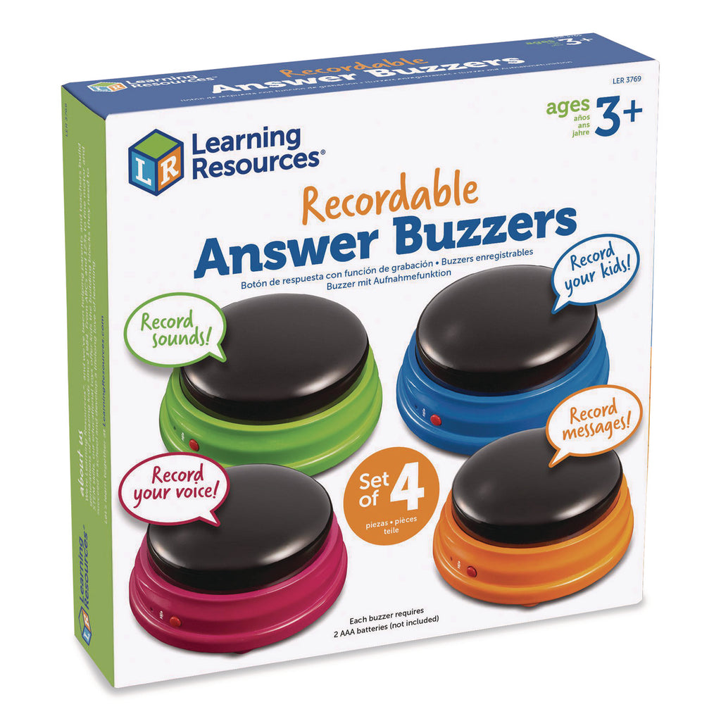 Learning Resources Recordable Answer Buzzers - Theme/Subject: Learning - Skill Learning: Sound, Game - 4 Pieces - 3+ - 4 / Pack