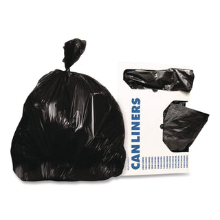 Linear Low-Density Can Liners, 60 Gal, 1.2 Mil, 44 X 56, Black, 100/carton