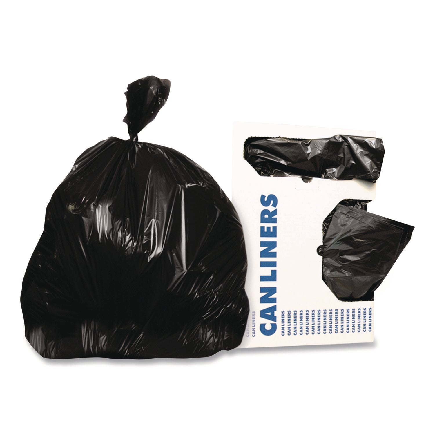 Linear Low-Density Can Liners, 90-96 gal, 2 mil, 57 x 75, Black, 50/Carton