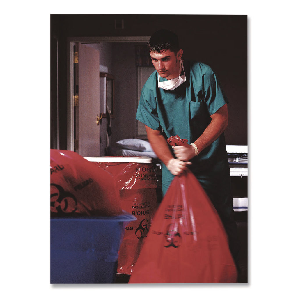 Heritage 1.3 mil Red Biohazard Can Liners - 46" Width x 40" Length - 1.30 mil (33 Micron) Thickness - Low Density - Red - Linear Low-Density Polyethylene (LLDPE) - 200/Carton - Can
