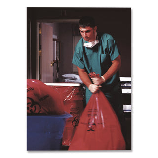 Heritage 1.3 mil Red Biohazard Can Liners - 46" Width x 40" Length - 1.30 mil (33 Micron) Thickness - Low Density - Red - Linear Low-Density Polyethylene (LLDPE) - 200/Carton - Can