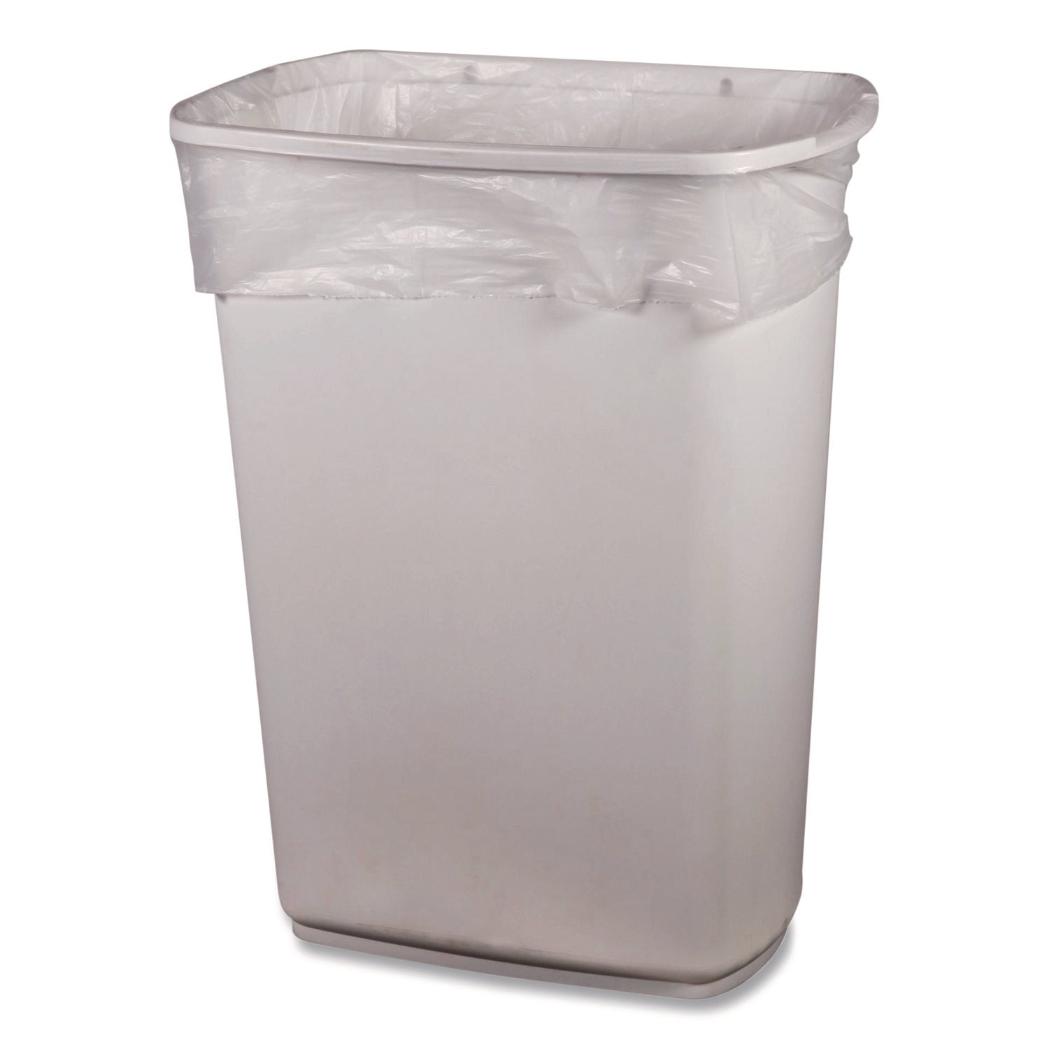Mineral-Reinforced High-Density Waste Can Liners, 33 gal, 22.1 mic, 33 x 46, Natural, 25 Bags/Roll, 10 Rolls/Carton