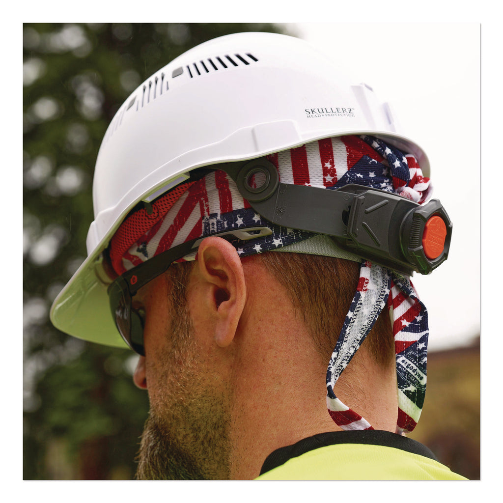 Chill-Its 6615 High-Perform Bandana Doo Rag w/Terry Cloth Sweatband, One Size, Stars and Stripes, Ships in 1-3 Business Days