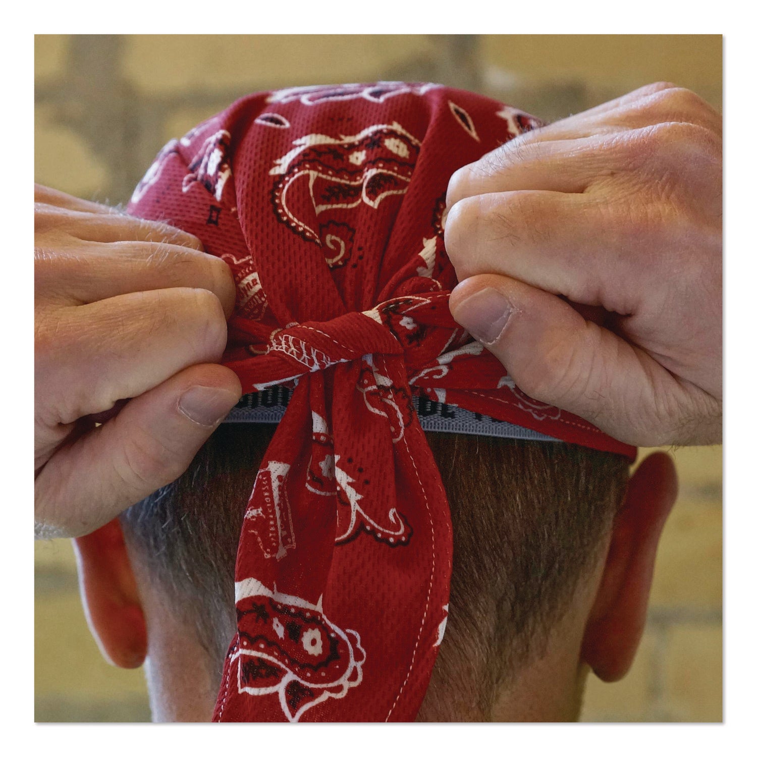 Chill-Its 6615 High-Performance Bandana Doo Rag w/Terry Cloth Sweatband, One Size, Red Western, Ships in 1-3 Business Days