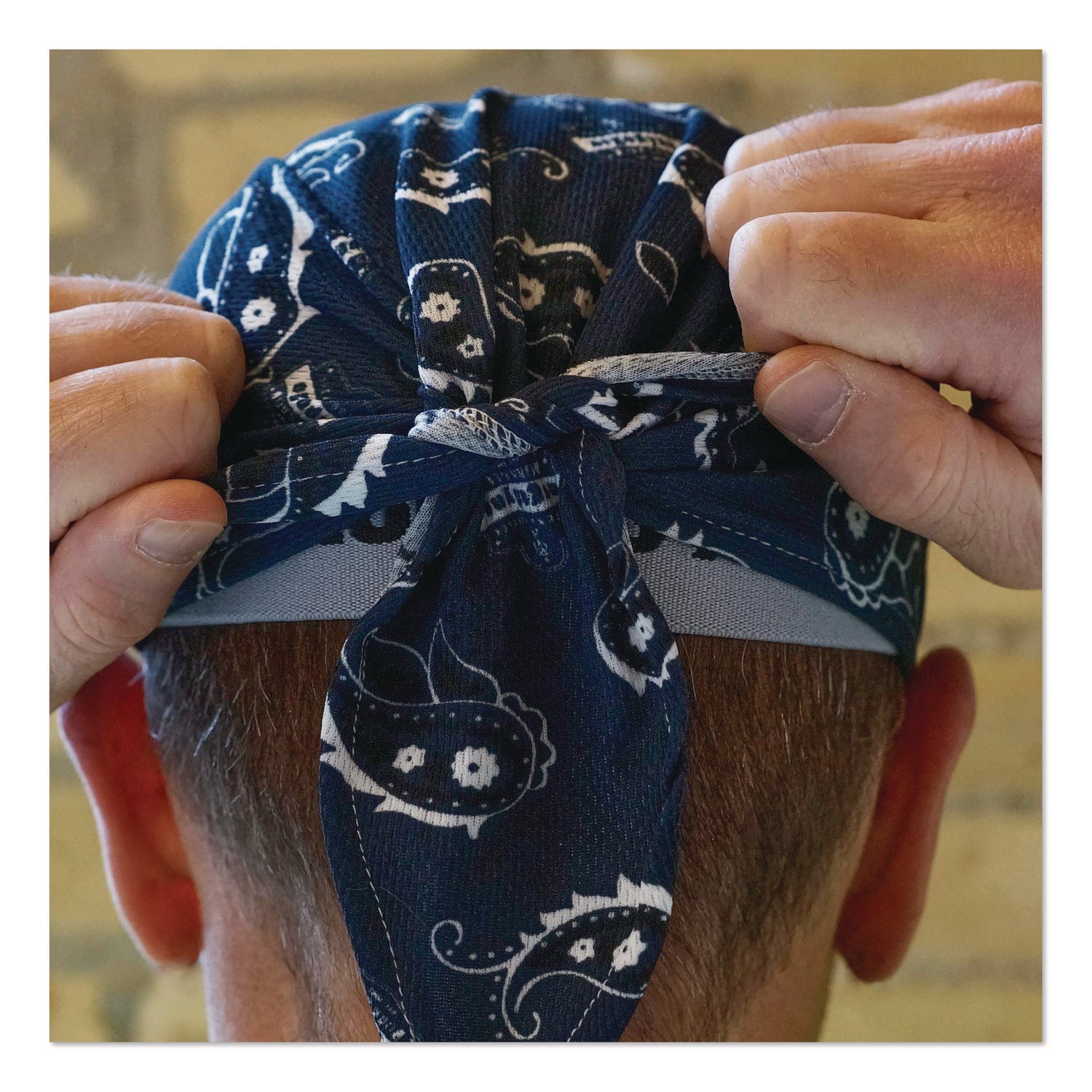 Chill-Its 6615 High-Performance Bandana Doo Rag w/Terry Cloth Sweatband, One Size, Navy Western, Ships in 1-3 Business Days