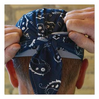 Chill-Its 6615 High-Performance Bandana Doo Rag w/Terry Cloth Sweatband, One Size, Navy Western, Ships in 1-3 Business Days