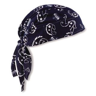 Chill-Its 6615 High-Performance Bandana Doo Rag w/Terry Cloth Sweatband, One Size, Navy Western, Ships in 1-3 Business Days