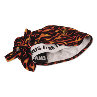 Chill-Its 6615 High-Performance Bandana Doo Rag with Terry Cloth Sweatband, One Size, Flames, Ships in 1-3 Business Days