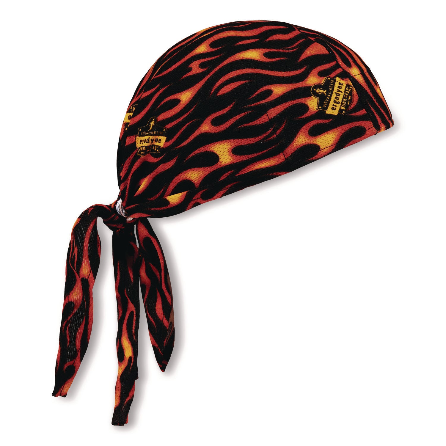 Chill-Its 6615 High-Performance Bandana Doo Rag with Terry Cloth Sweatband, One Size, Flames, Ships in 1-3 Business Days