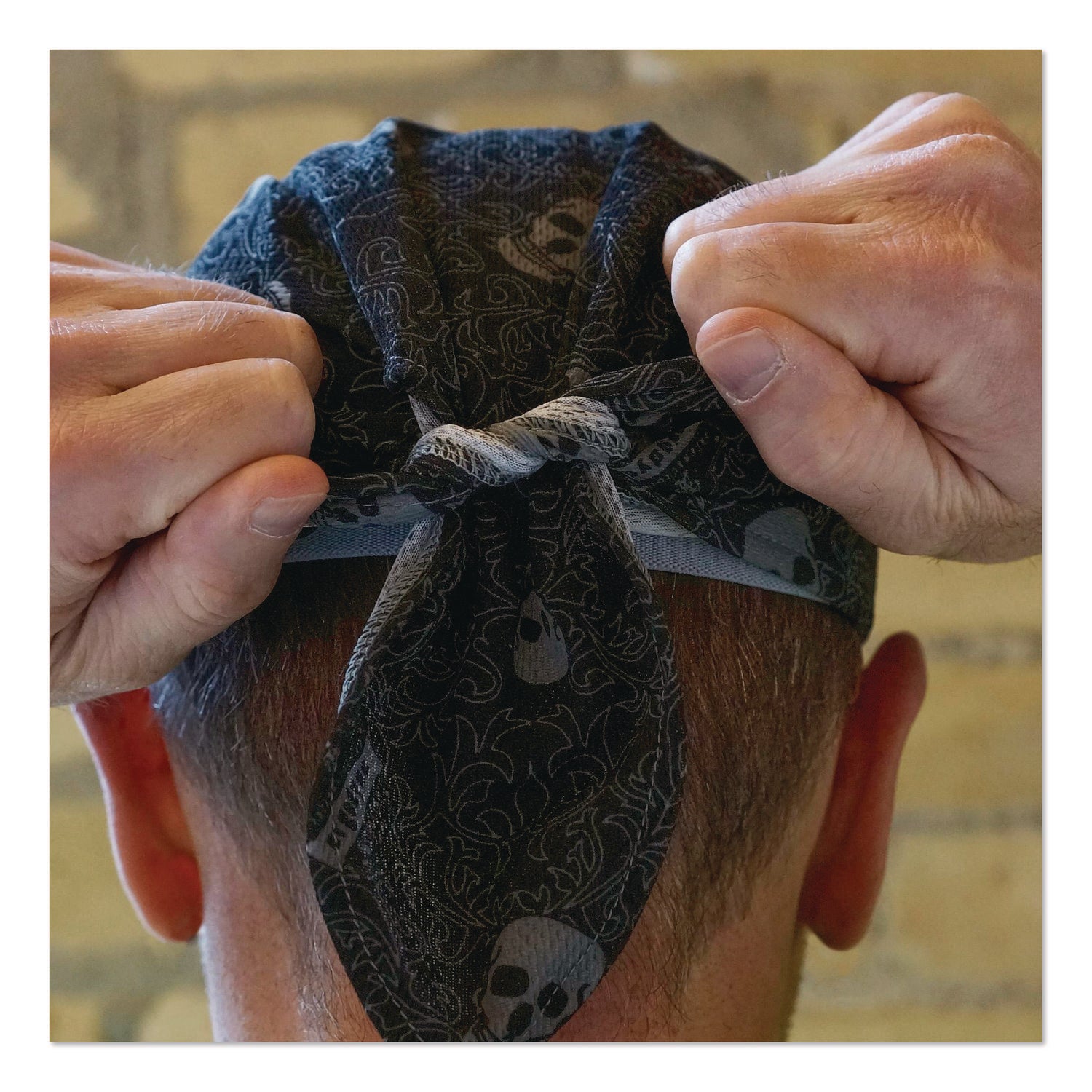 Chill-Its 6615 High-Performance Bandana Doo Rag with Terry Cloth Sweatband, One Size, Skulls, Ships in 1-3 Business Days