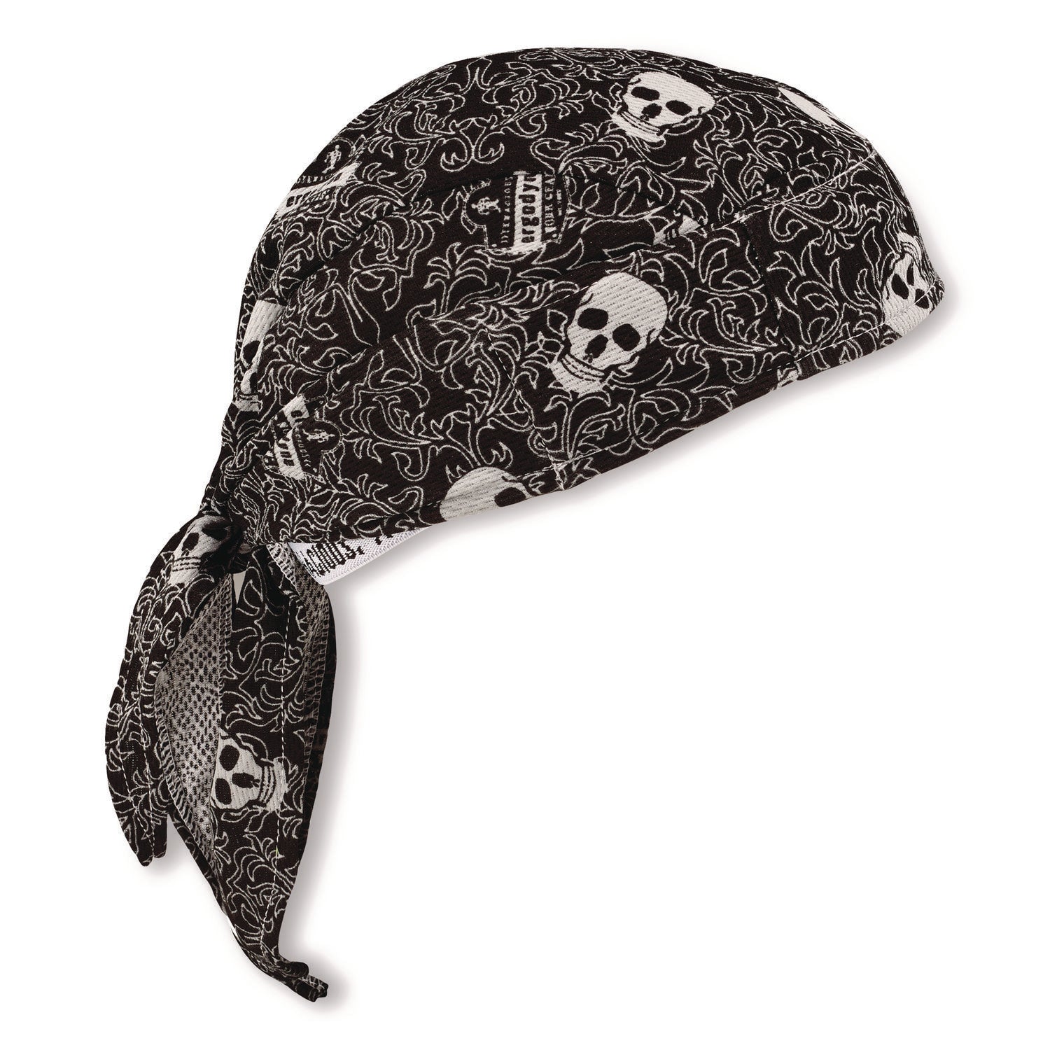Chill-Its 6615 High-Performance Bandana Doo Rag with Terry Cloth Sweatband, One Size, Skulls, Ships in 1-3 Business Days