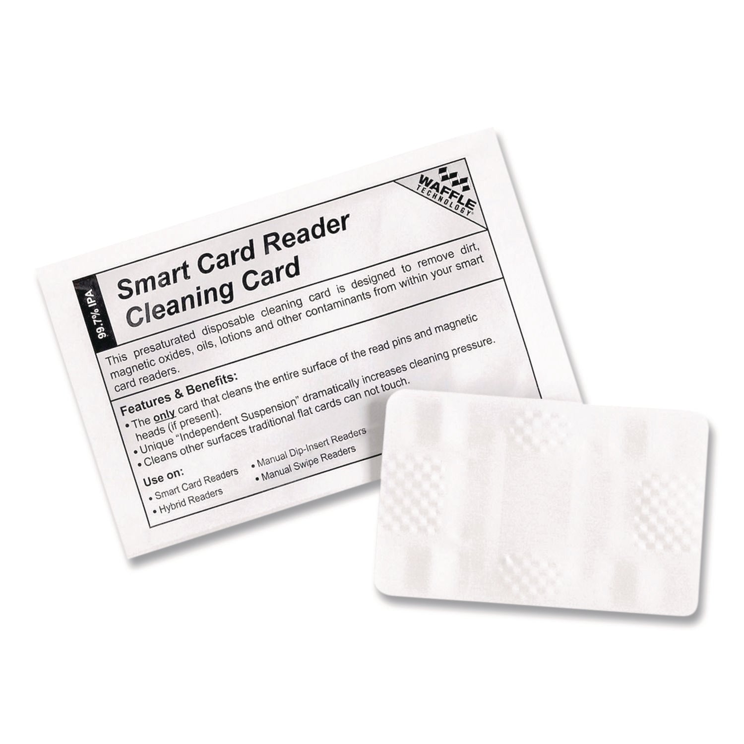 Magnetic Card Reader Cleaning Cards, 2.1" x 3.35", 50/Carton