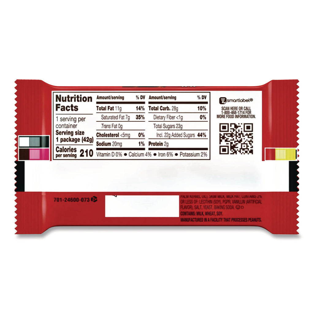 Wafer Bar with Milk Chocolate, 1.5 oz Bar, 36 Bars/Box, Ships in 1-3 Business Days