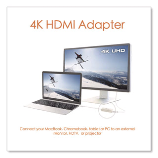USB-C to HDMI Adapter, 5.71", Silver/White