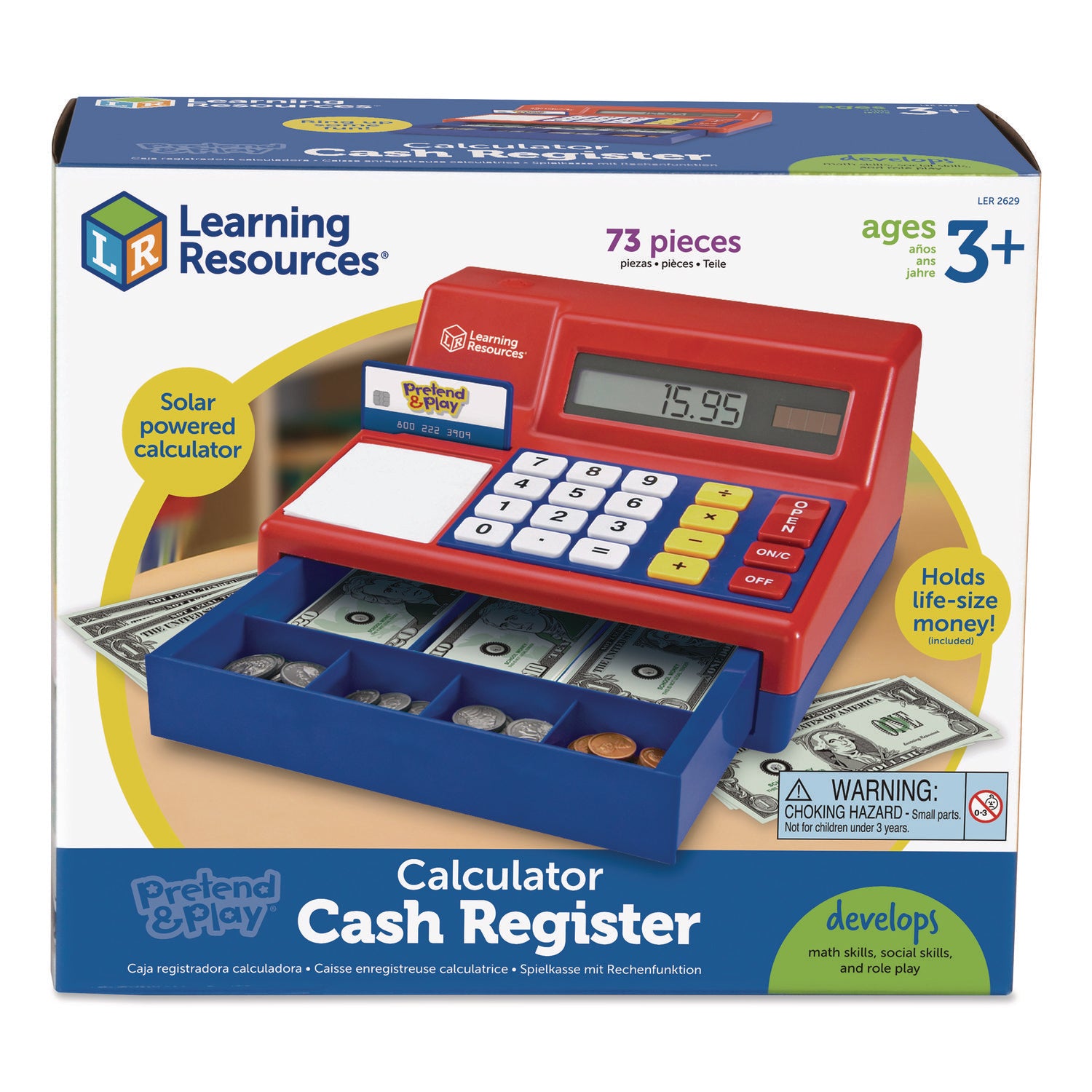 Pretend & Play Pretend Calculator/Cash Register - Theme/Subject: Learning - Skill Learning: Imagination, Money, Mathematics - 3-8 Year