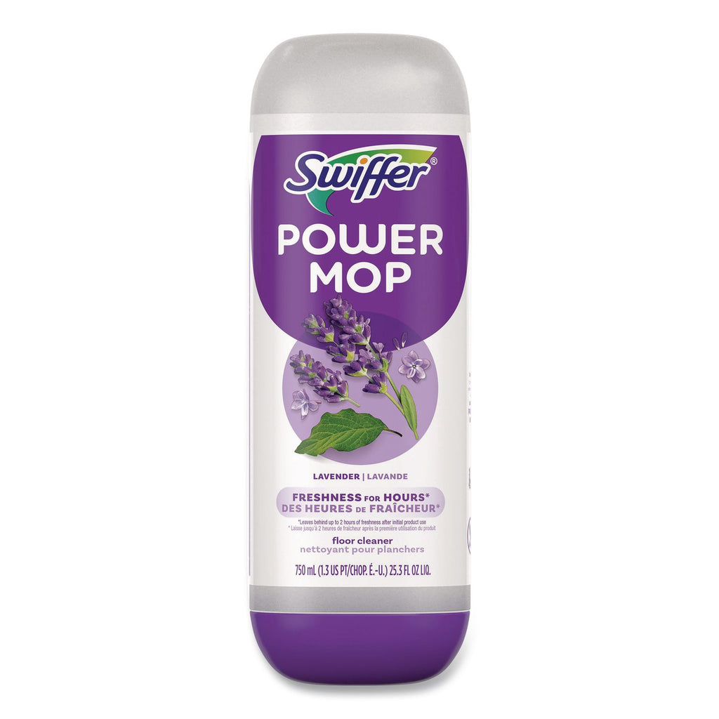 PowerMop Cleaning Solution and Pads Refill Pack, Lavender, 25.3 oz Bottle and 5 Pads per Pack, 4 Packs/Carton