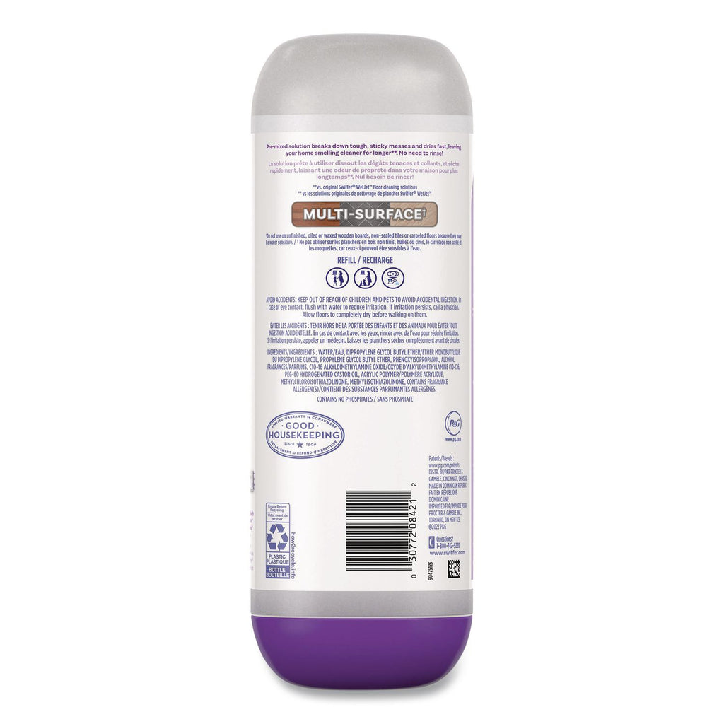 PowerMop Cleaning Solution and Pads Refill Pack, Lavender, 25.3 oz Bottle and 5 Pads per Pack, 4 Packs/Carton
