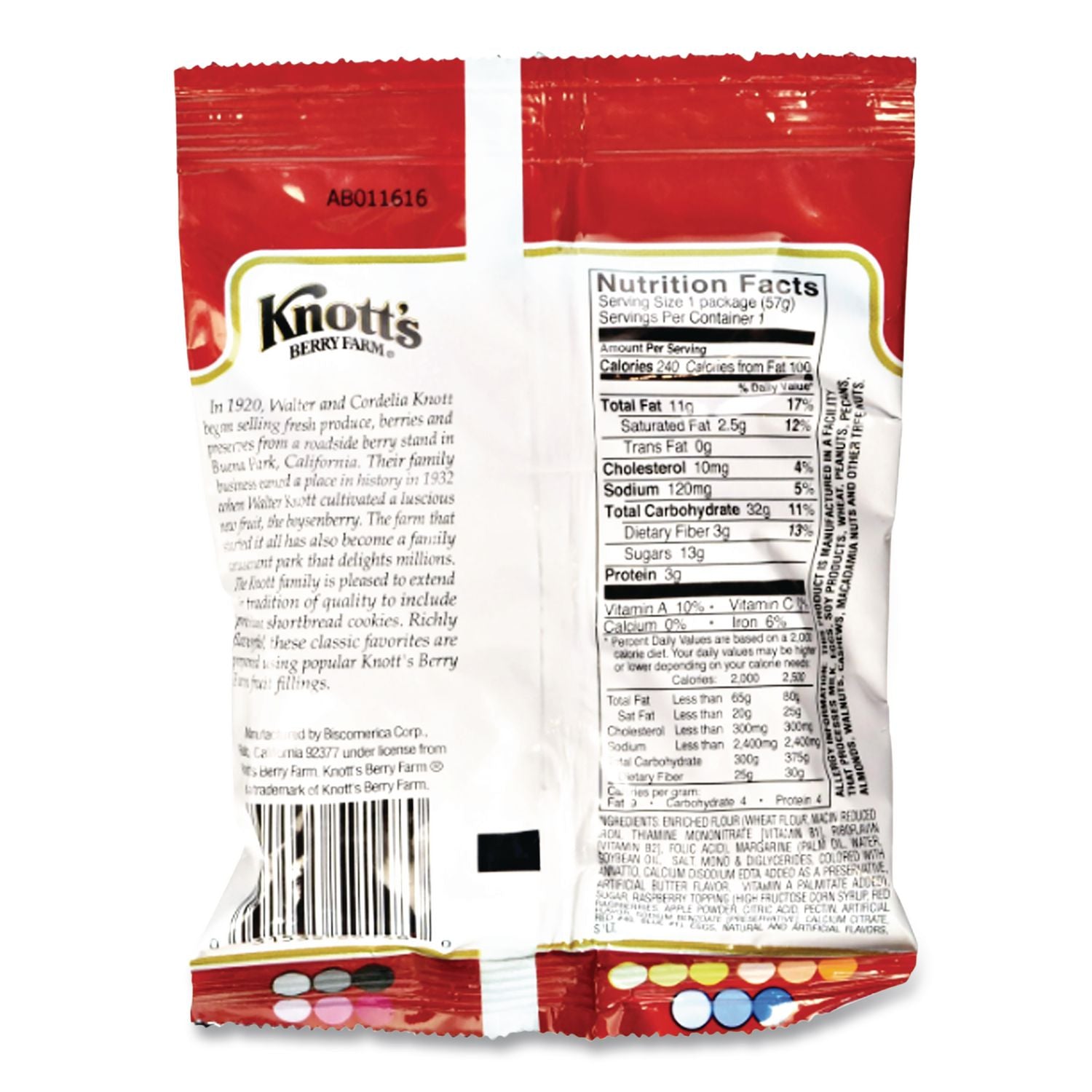 Premium Berry Jam Shortbread Cookies, Raspberry, 2 oz Pack, 36/Carton
