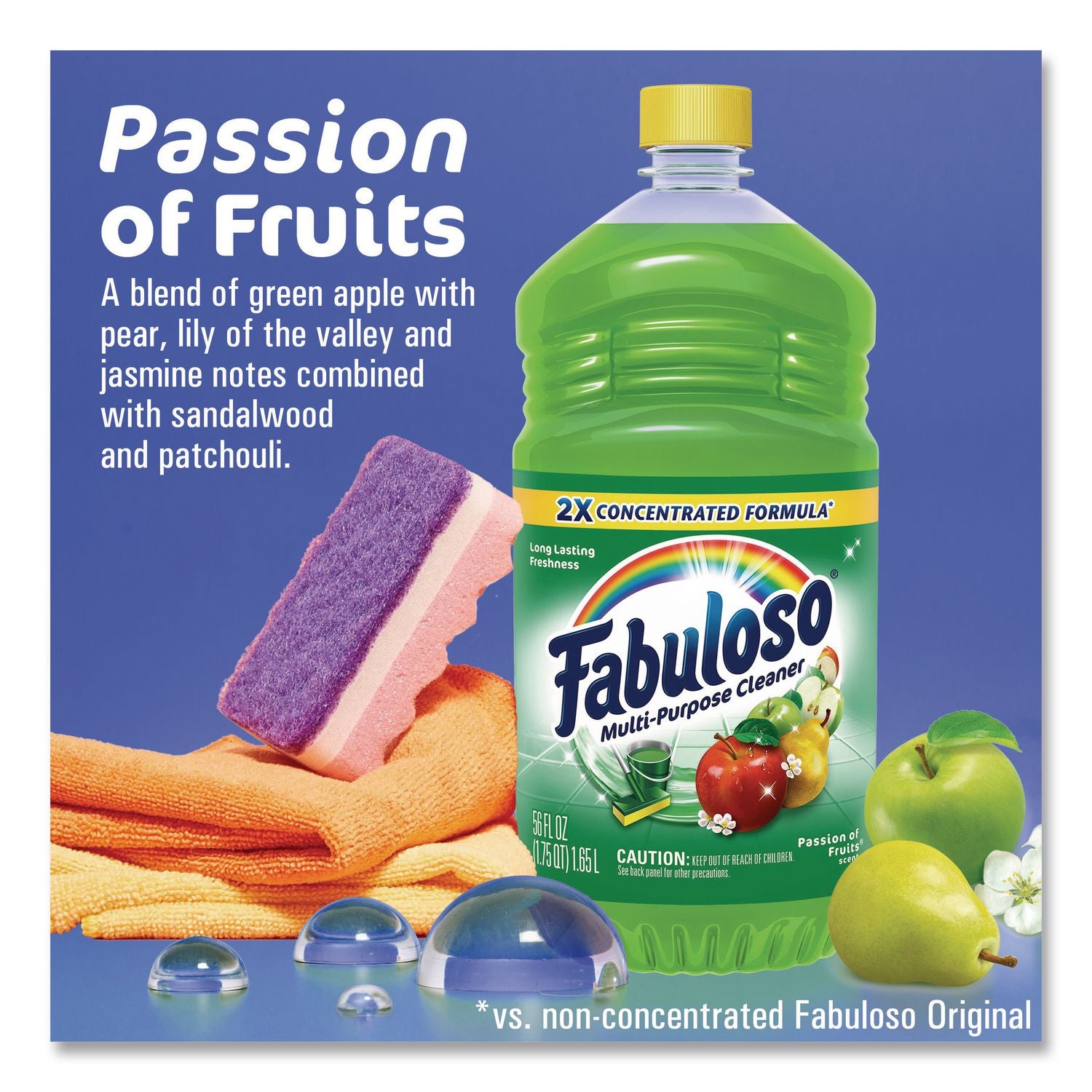 Multi-use Cleaner, Passion Fruit Scent, 56 oz, Bottle, 6/Carton