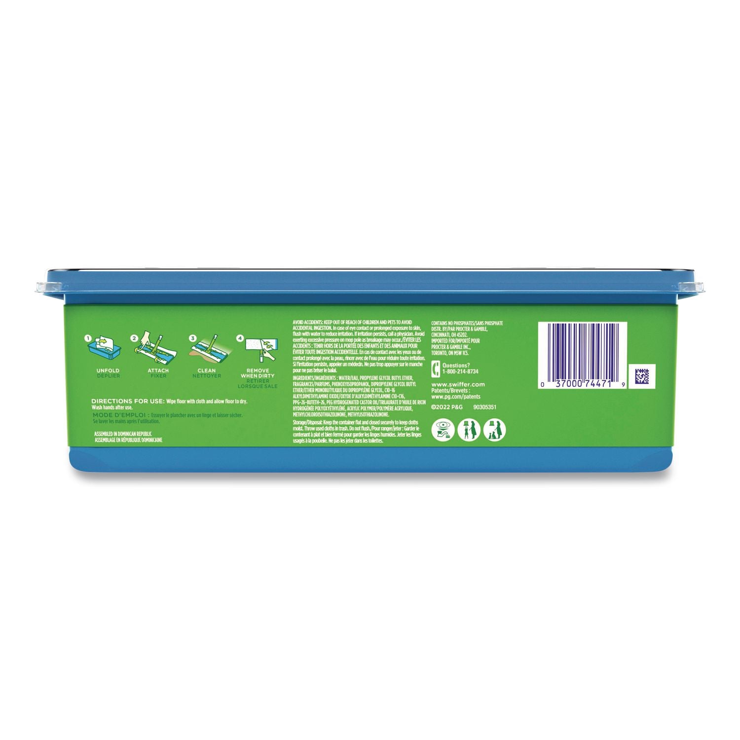 Max/XL Wet Refill Cloths, 16.5 x 9, White, 12/Tub, 6 Tubs/Carton