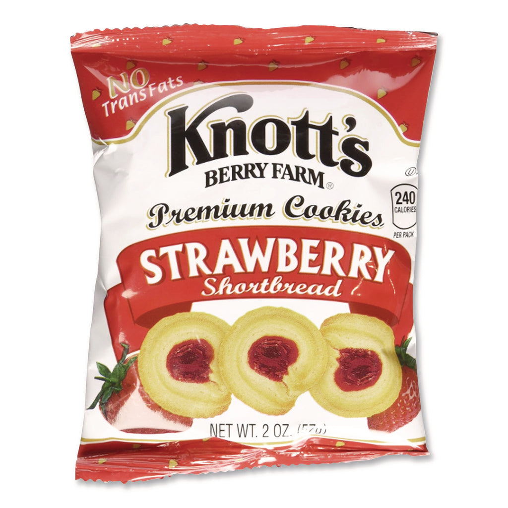 Premium Berry Jam Shortbread Cookies, Strawberry, 2 oz, 36/Carton