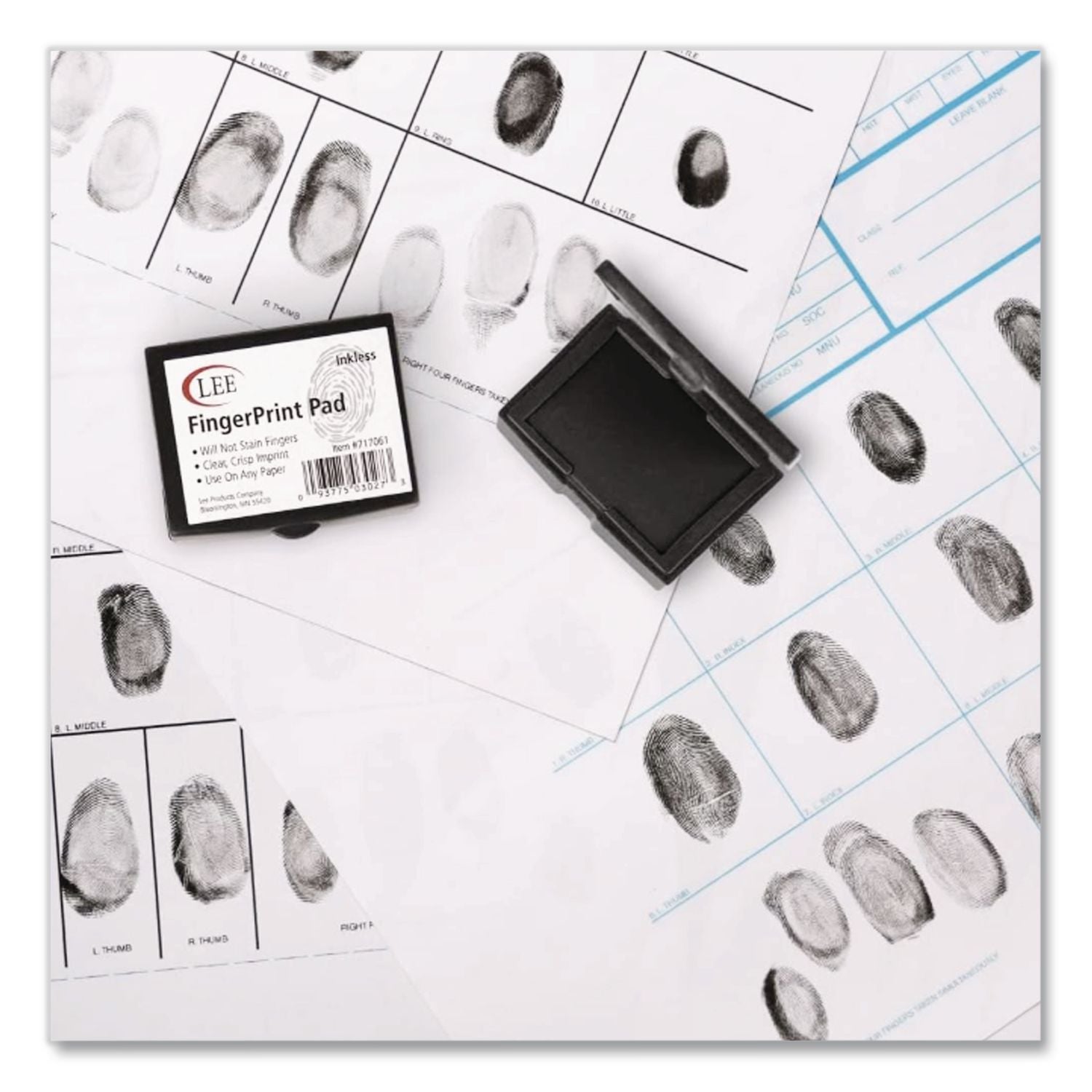 Inkless Fingerprint Pad, 2.25" x 1.75", Black, 3/Pack