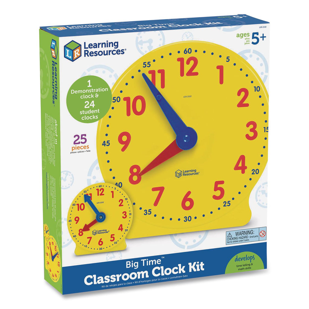 Learning Resources Classroom Clock Kit - Theme/Subject: Learning - Skill Learning: Time - 24 Pieces - Yellow