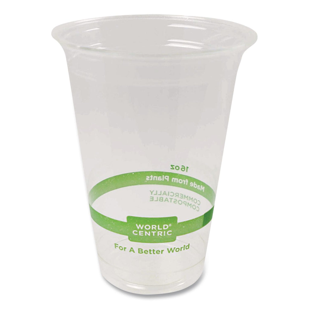 PLA Clear Cold Cups, 16 oz, Clear, 1,000/Carton