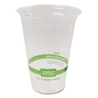 PLA Clear Cold Cups, 16 oz, Clear, 1,000/Carton