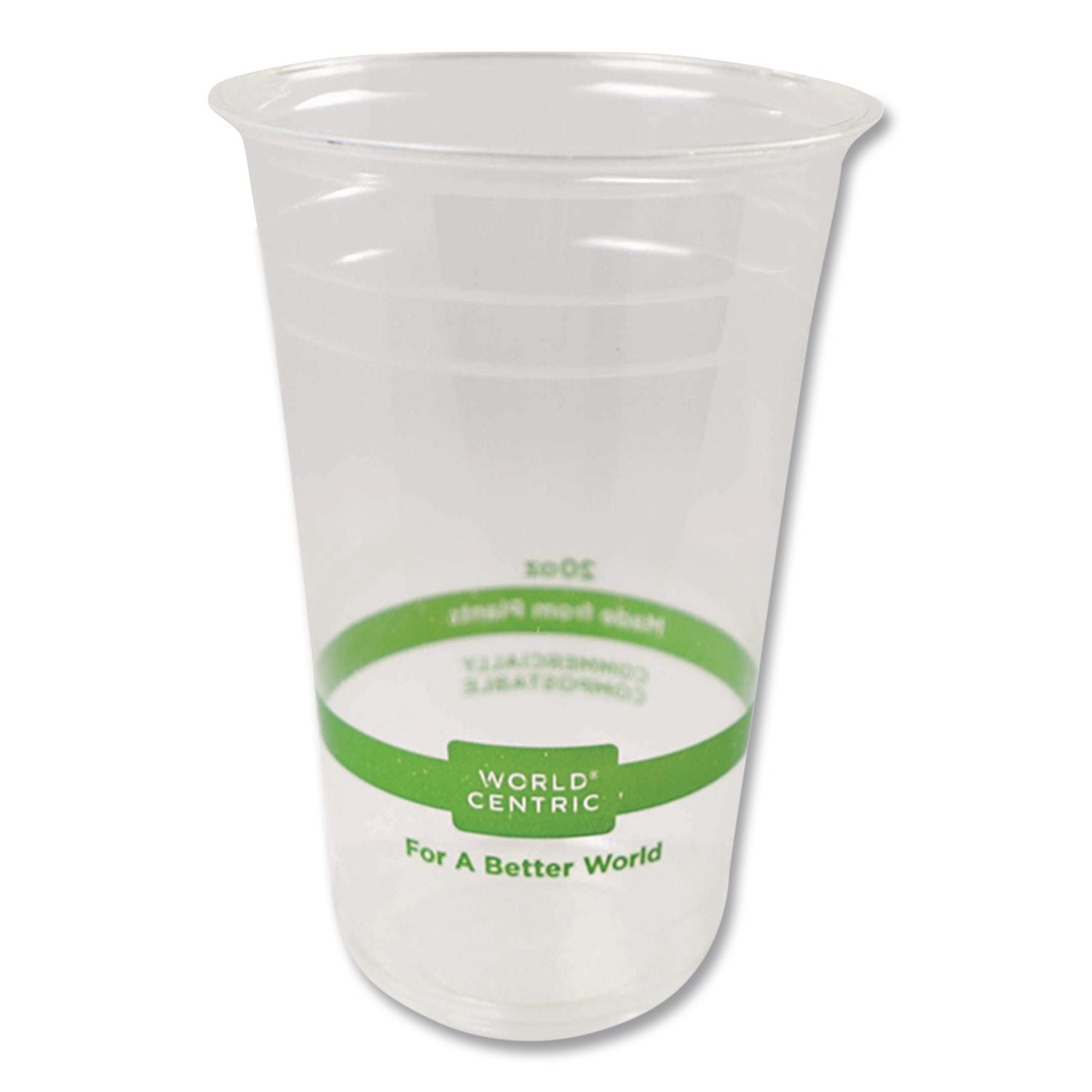 PLA Clear Cold Cups, 20 oz, Clear, 1,000/Carton