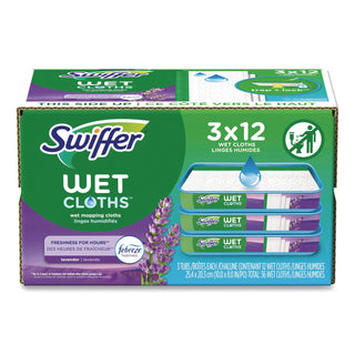 Wet Refill Cloths, 10 x 8, Lavender Vanilla and Comfort, White, 36/Carton