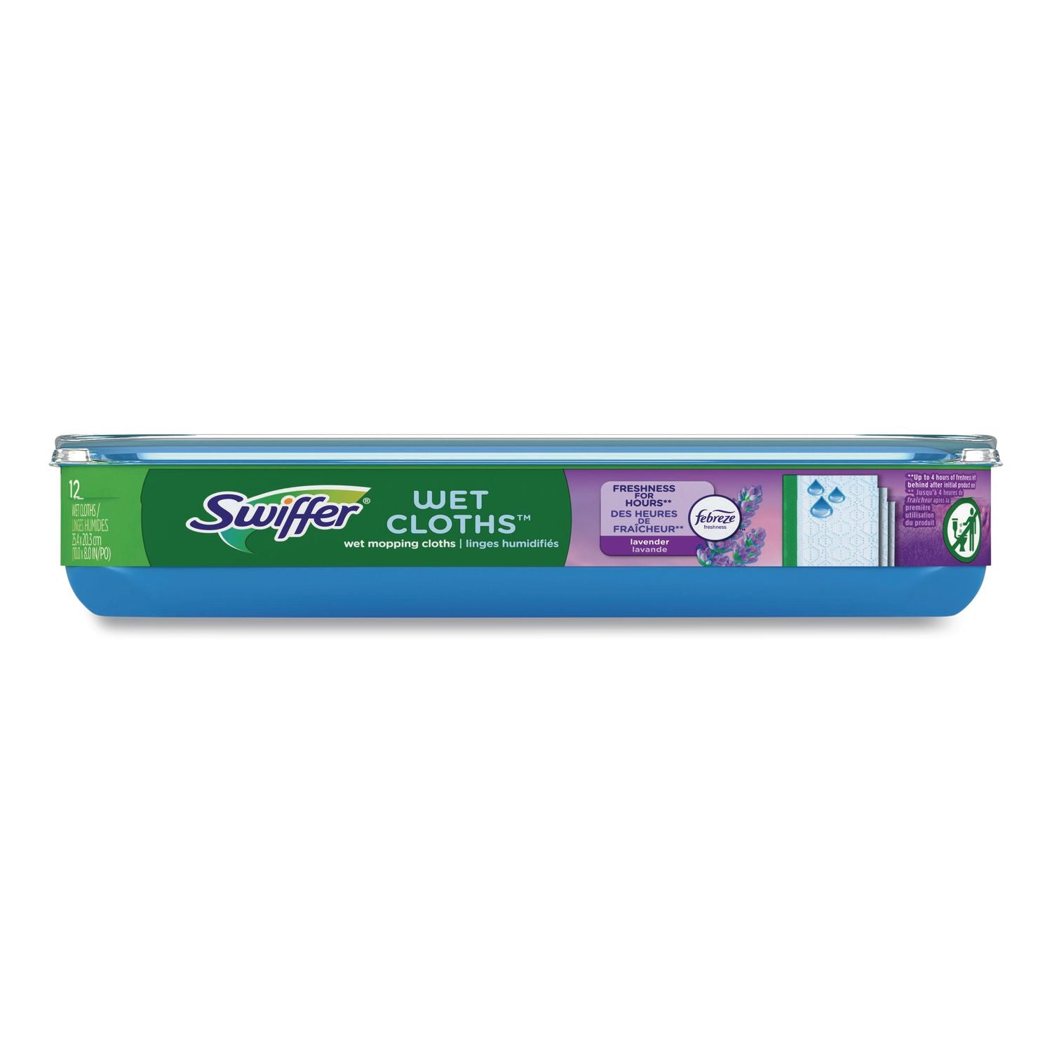 Wet Refill Cloths, 10 x 8, Lavender Vanilla and Comfort, White, 36/Carton