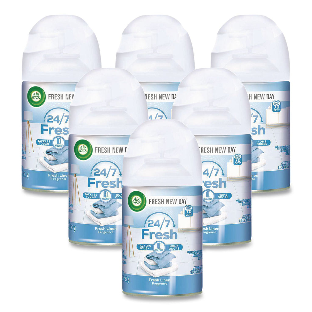 Freshmatic Ultra Spray Refill, Fresh Linen, Aerosol, 5.89 oz Aerosol Spray, 6/Carton