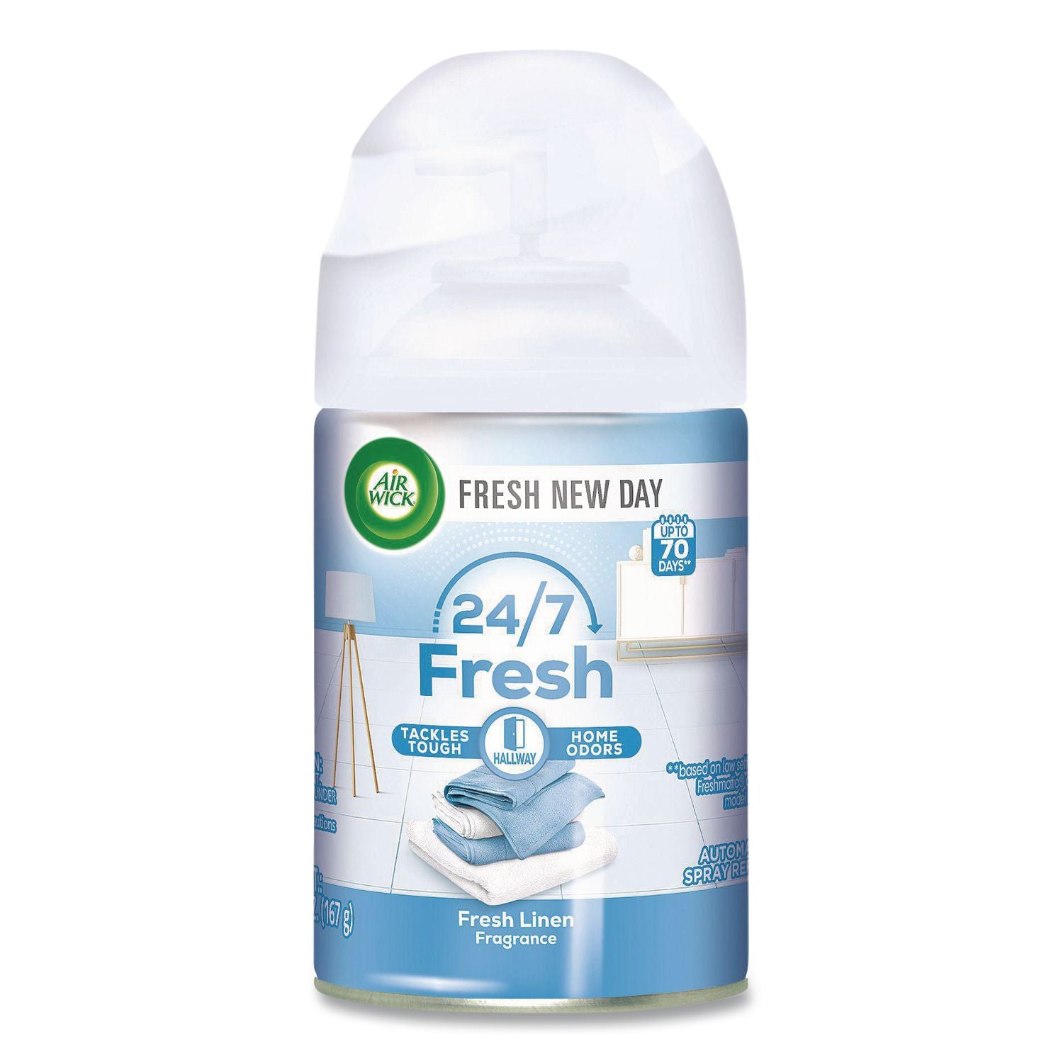 Freshmatic Ultra Spray Refill, Fresh Linen, Aerosol, 5.89 oz Aerosol Spray, 6/Carton